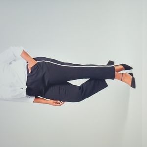 A New Day Black White Striped Jogger Lounge Pants sz M